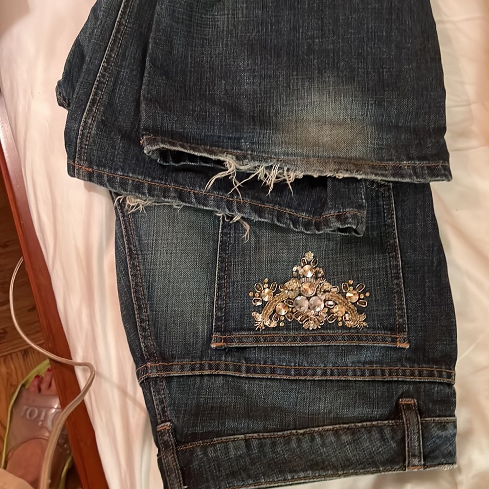 Escada Jeans Rhinestone, embroidery. Size 14. - Picture 10 of 10